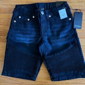 True Religion Geno Relaxed Slim Moto Stretch Denim Short NWT